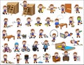 Comic Carpenter - Set of Concepts Vector illustrations