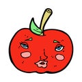 comic cartoon apple with face Royalty Free Stock Photo