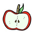 comic cartoon apple half Royalty Free Stock Photo