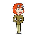 comic cartoon aviator woman