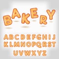 Comic cartoon bakery style alphabet Royalty Free Stock Photo