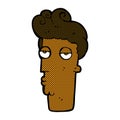 comic cartoon bored man's face Royalty Free Stock Photo