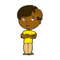 comic cartoon boy with growth on head Royalty Free Stock Photo