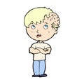 comic cartoon boy with growth on head Royalty Free Stock Photo