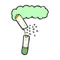 comic cartoon broken marijuana cigarette