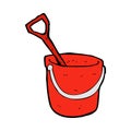comic cartoon bucket and spade