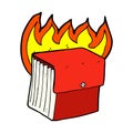 comic cartoon burning business files