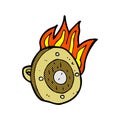 comic cartoon burning shield