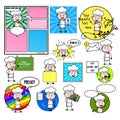 Comic Cartoon Chef Characters - Set of Concepts Vector illustrations