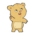 comic cartoon cute waving teddy bear Royalty Free Stock Photo