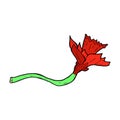 comic cartoon daffodil flower Royalty Free Stock Photo