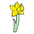 comic cartoon daffodil Royalty Free Stock Photo