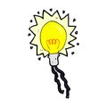 comic cartoon electric light bulb