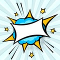 Comic cartoon explosion with empty space for your text. Pop art design, copy space Royalty Free Stock Photo