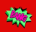 Comic cartoon expression sounds on red background