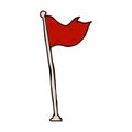 comic cartoon flag on pole