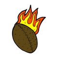 comic cartoon flaming football