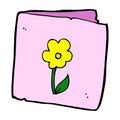 comic cartoon flower greeting card Royalty Free Stock Photo