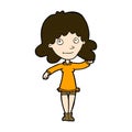 comic cartoon friendly woman waving