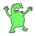 comic cartoon frightened frog Royalty Free Stock Photo