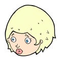 comic cartoon girl with concerned expression