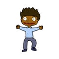 comic cartoon grinning boy Royalty Free Stock Photo