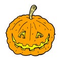 comic cartoon grinning pumpkin