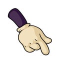 Comic cartoon hand with index finger pointing Royalty Free Stock Photo