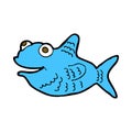 comic cartoon happy fish Royalty Free Stock Photo