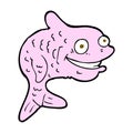 comic cartoon happy fish Royalty Free Stock Photo