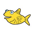 comic cartoon happy fish Royalty Free Stock Photo