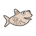 comic cartoon happy fish Royalty Free Stock Photo