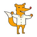 comic cartoon happy fox wearing shirt
