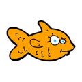 comic cartoon happy goldfish