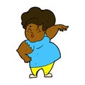 comic cartoon happy overweight lady