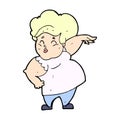 comic cartoon happy overweight lady