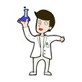 comic cartoon happy scientist