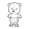 comic cartoon happy teddy bear in boots Royalty Free Stock Photo