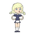 comic cartoon happy waitress woman