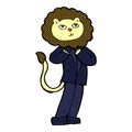 comic cartoon lion businessman