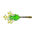 comic cartoon magic wand casting spell