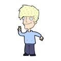 comic cartoon man giving peace sign Royalty Free Stock Photo