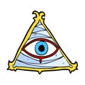 comic cartoon mystic eye symbol