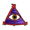 comic cartoon mystic eye symbol