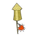 comic cartoon old wood rocket Royalty Free Stock Photo