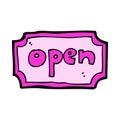 comic cartoon open sign Royalty Free Stock Photo