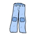 comic cartoon patched old jeans