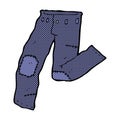 comic cartoon patched old jeans