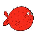 comic cartoon puffer fish