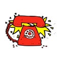 comic cartoon ringing telephone